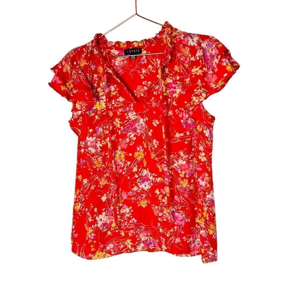 NWOT Revolve 1. State Red Boho Floral Top Small